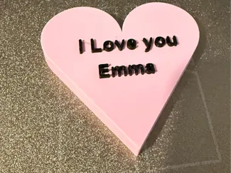 3D Heart with "I Love you NAME" message