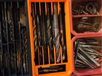 Large drill bit storage
