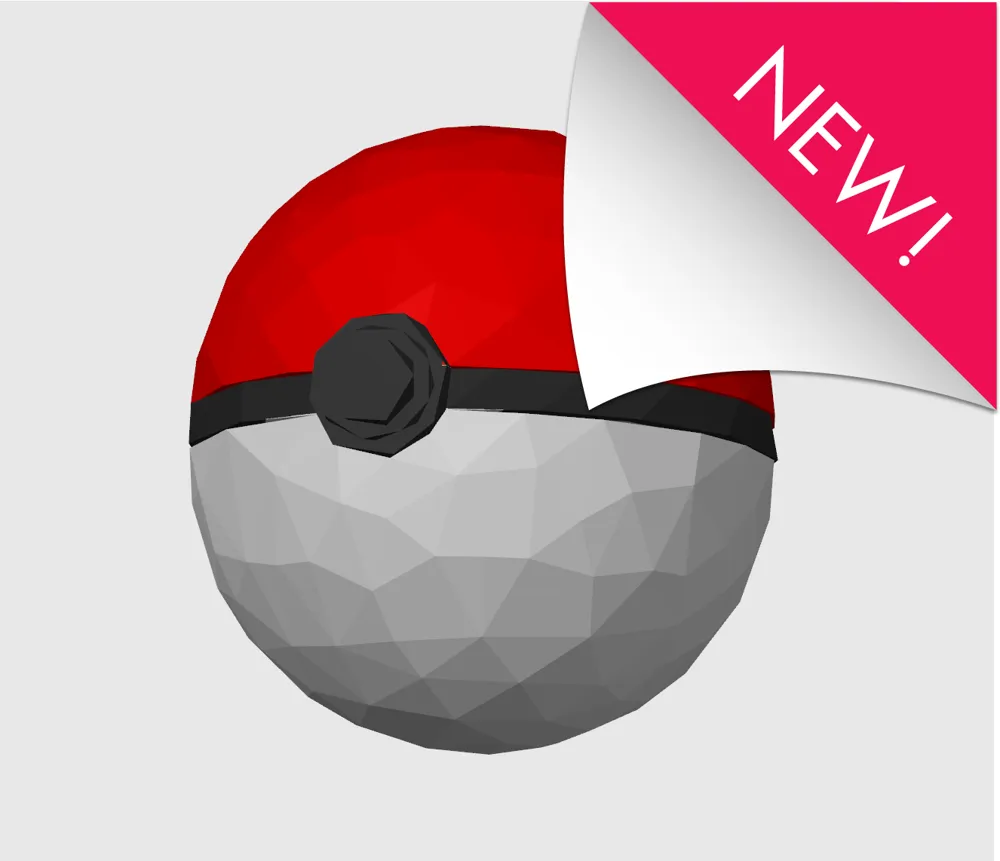 Low Poly Pokeball - Ready for Multicolor (pokemon) by DavidtheMakerGuy ...