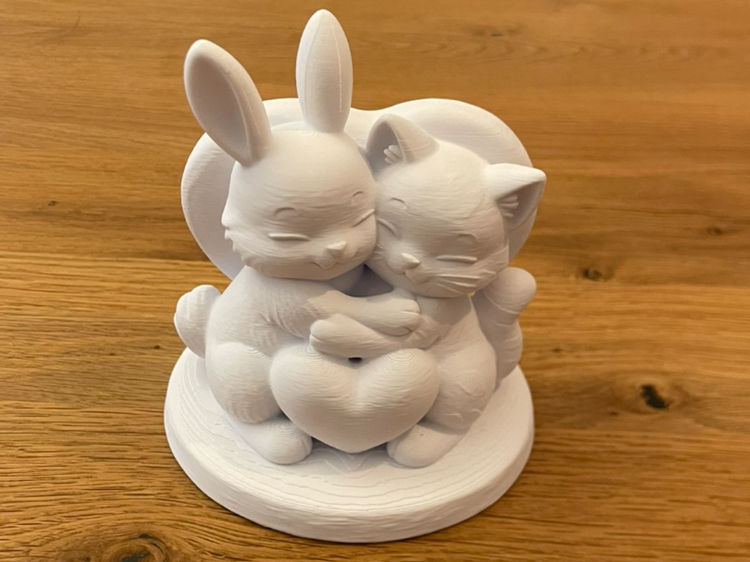 Hase und Katze Valentinstag Valentinesday Deko