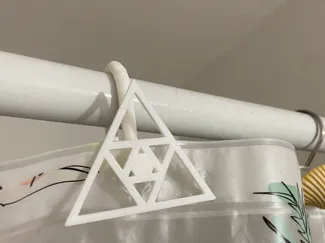 Triangle-ception shower hook for curtain