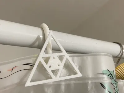 Triangle-ception shower hook for curtain