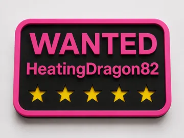 Letrero o emblema decorativo: GTA VI Customizable WANTED Nameplate — vista de referencia 3