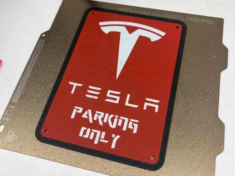Tesla Parking Only (Cyber themed & faster print)
