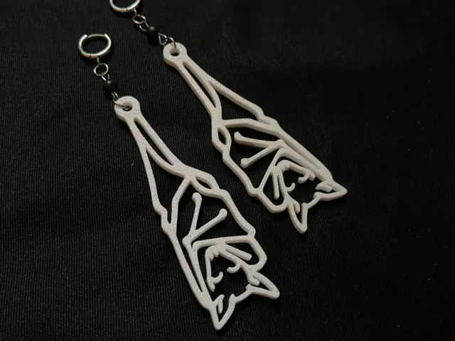 Sleeping Bat Earrings - (free for commercial use)