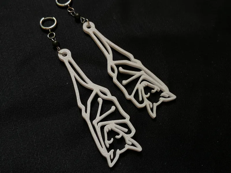 Sleeping Bat Earrings - (free for commercial use)