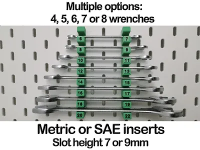 Skadis wrench holder - 4, 5, 6, 7 or 8 wrenches