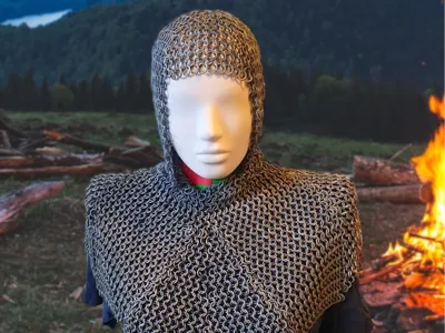 Chainmail Hood Coif for Cosplay
