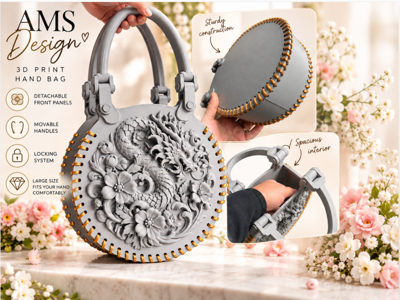 Dragon Bloom – Modular 3D Printed Handbag - 1