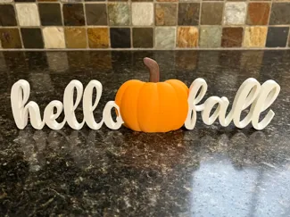 Hello fall sign with Pumpkin