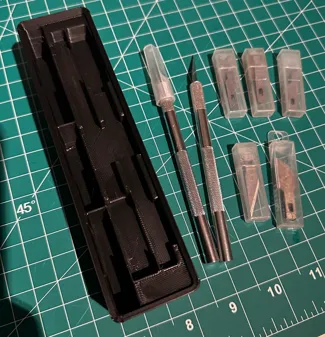 Gridfinity - Cutter knife box - for 2 knifes and spare blades