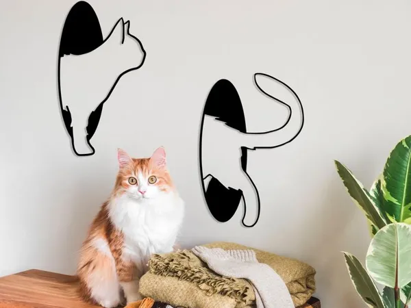 Chat portail - décoration murale interdimensionnelle