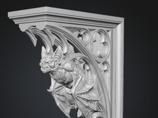 Halloween Goth Bat Architectural Shelf Support - 1