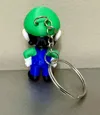 Luigi with 5 colors, blue overalls, keychain