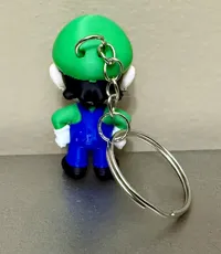 Luigi with 5 colors, blue overalls, keychain
