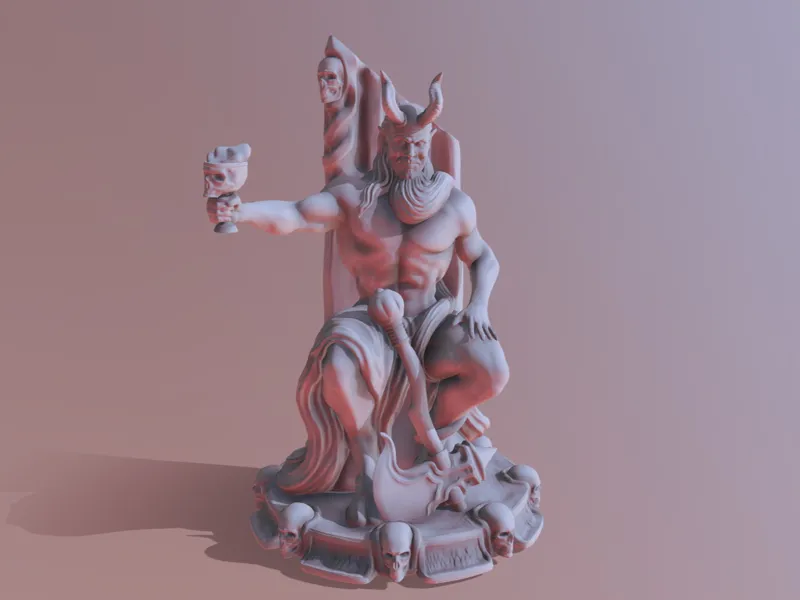 Devil sitting on a throne