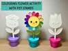 flower colouring with pot stands