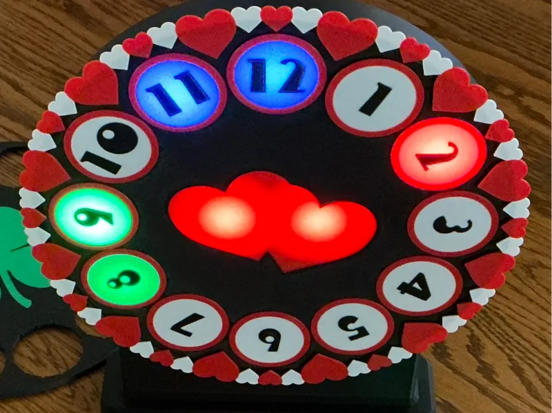 Heart Theme NeoPixel LED Clock