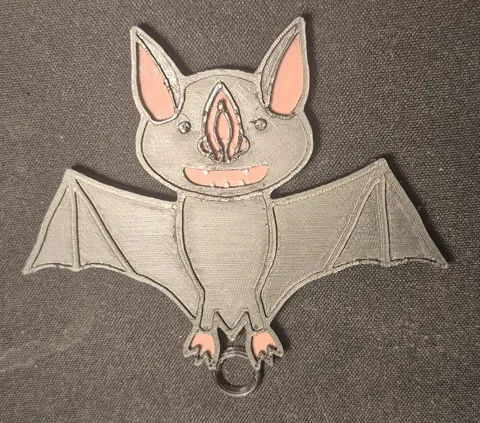 bat keychain/earrings view 2