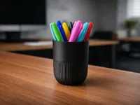 Pot à crayons minimaliste texturé — photo 2