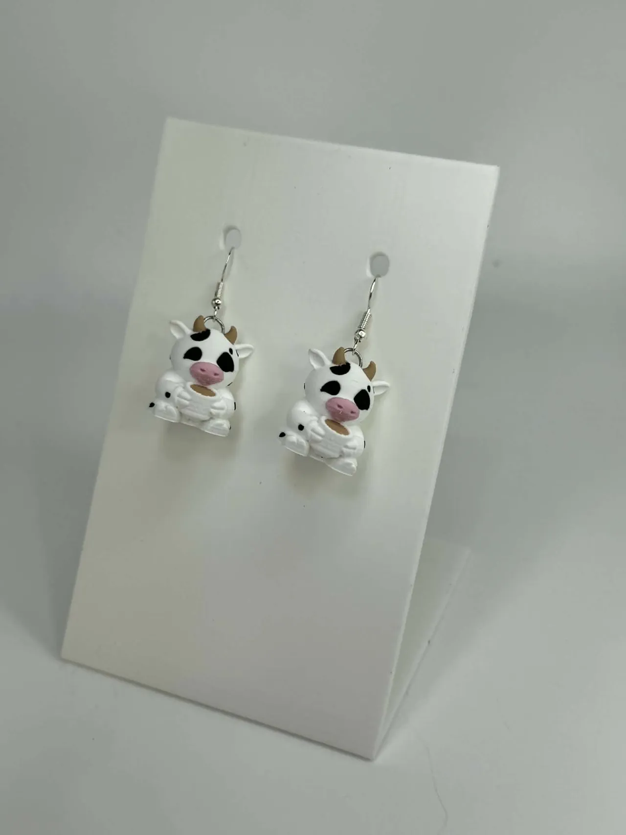 Tired Cow With Coffee Earrings view 2