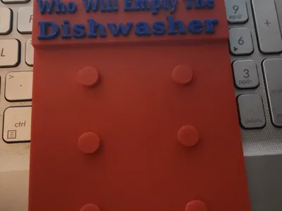 Who will empty the Dishwasher with name + days