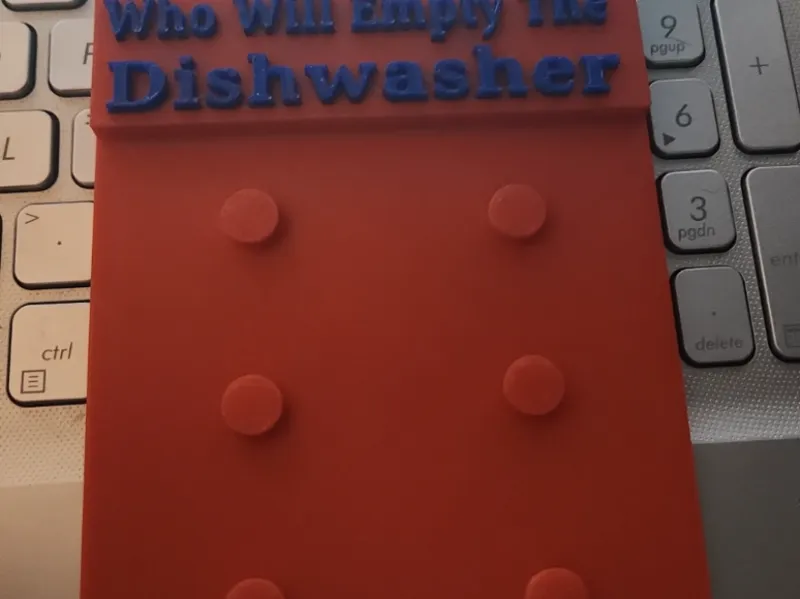 Who will empty the Dishwasher with name + days
