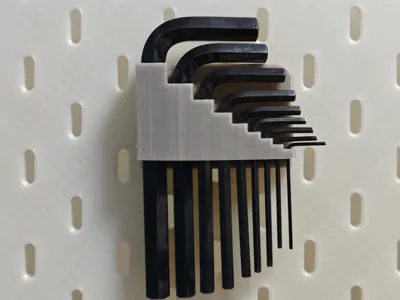 IKEA pegboard two-part hex wrench holder