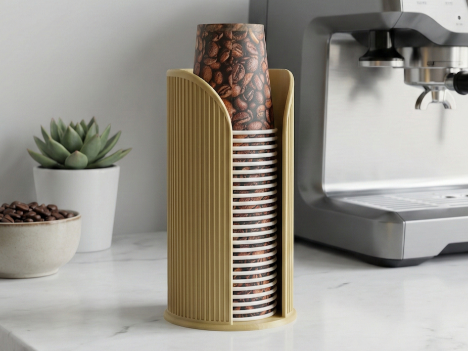 Ribbed Minimalist Cup Dispenser - Fully Scalable