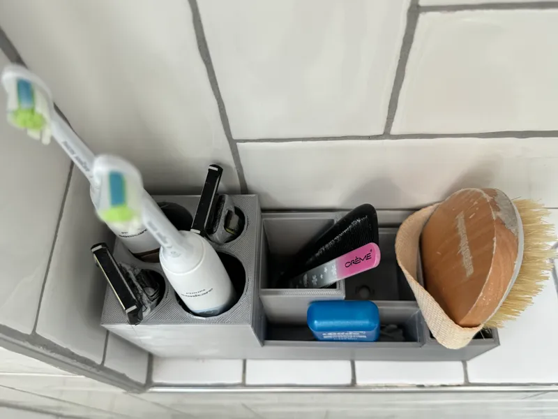 Shower Caddy w/Electric Toothbrush Slots