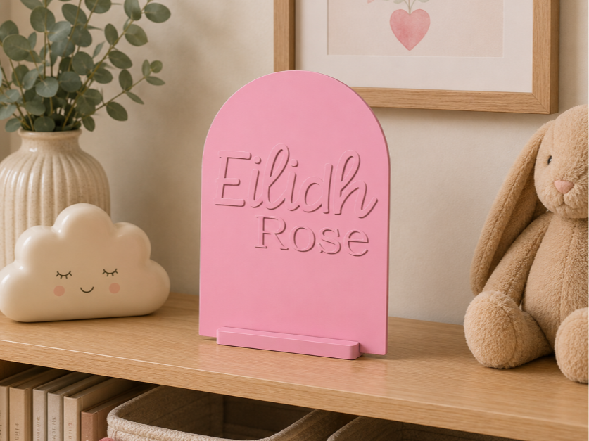 Personalised Arch Name Plaque with Stand
