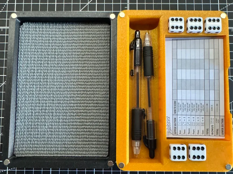 Dice Rolling Tray with Case for Yahtzee Dice
