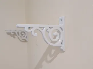 Ornate Shelf Bracket with Screw Channels