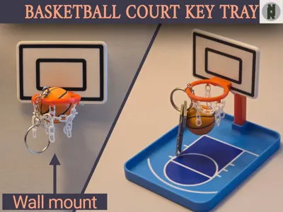 Basketball key tray