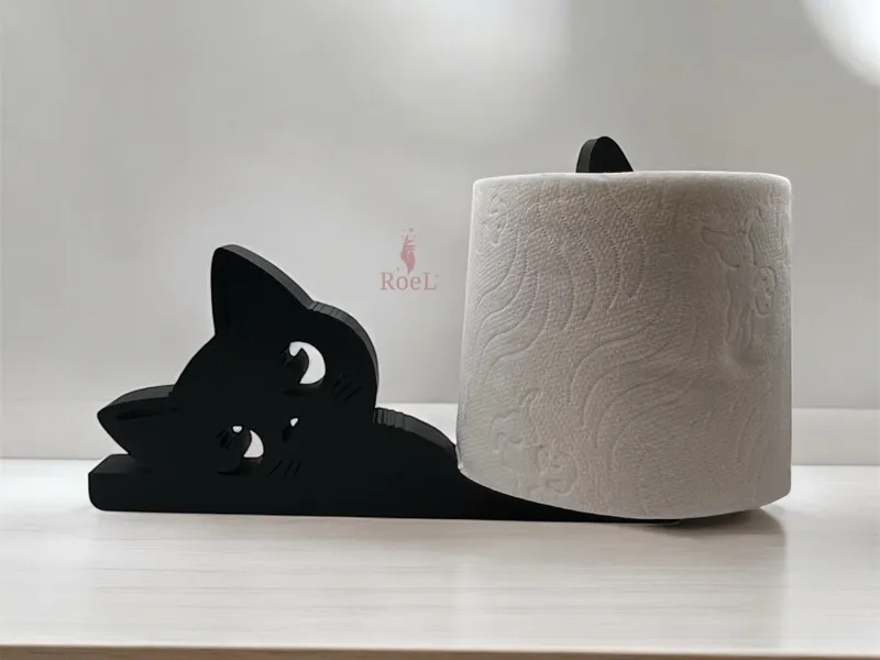 Cat shaped toilet paper holder