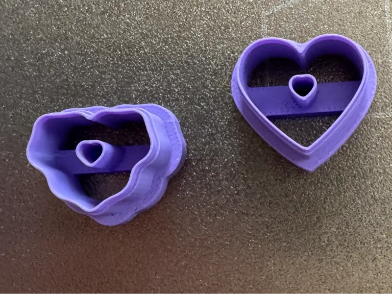 Heart donut and icing polymer clay cutter *sharp*