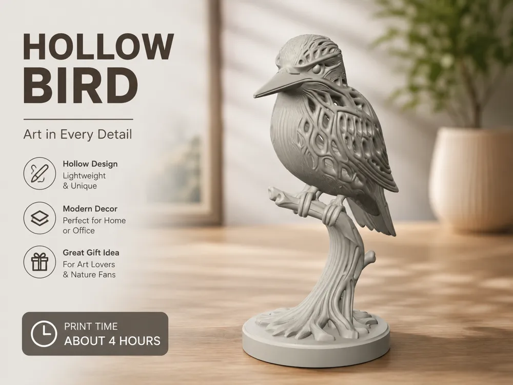 Letrero o emblema decorativo: Hollow Bird. Referencia del modelo original.