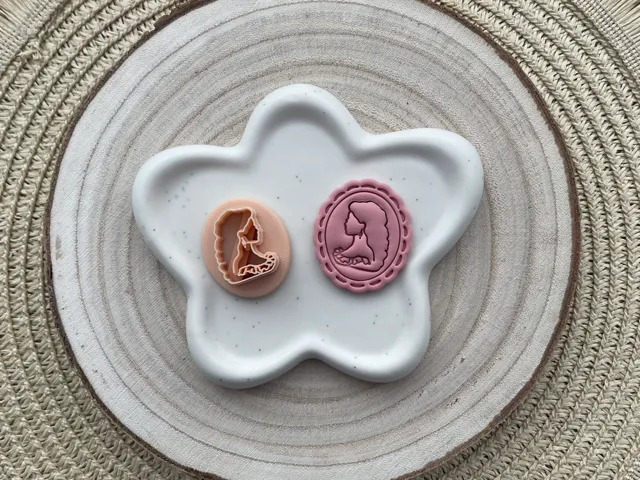 Woman Polymer Clay Earrings Stamp