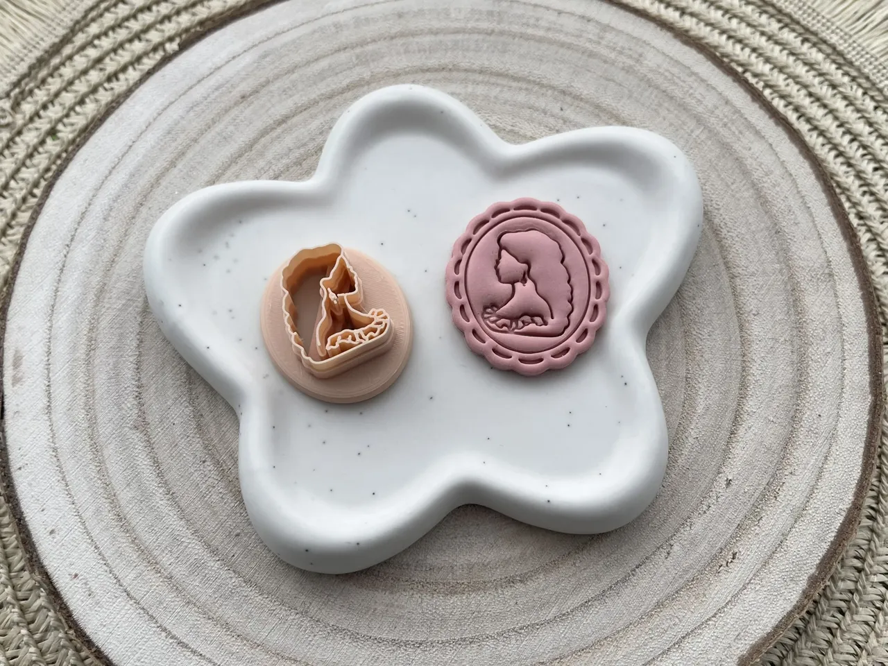 Woman Polymer Clay Earrings Stamp view 2