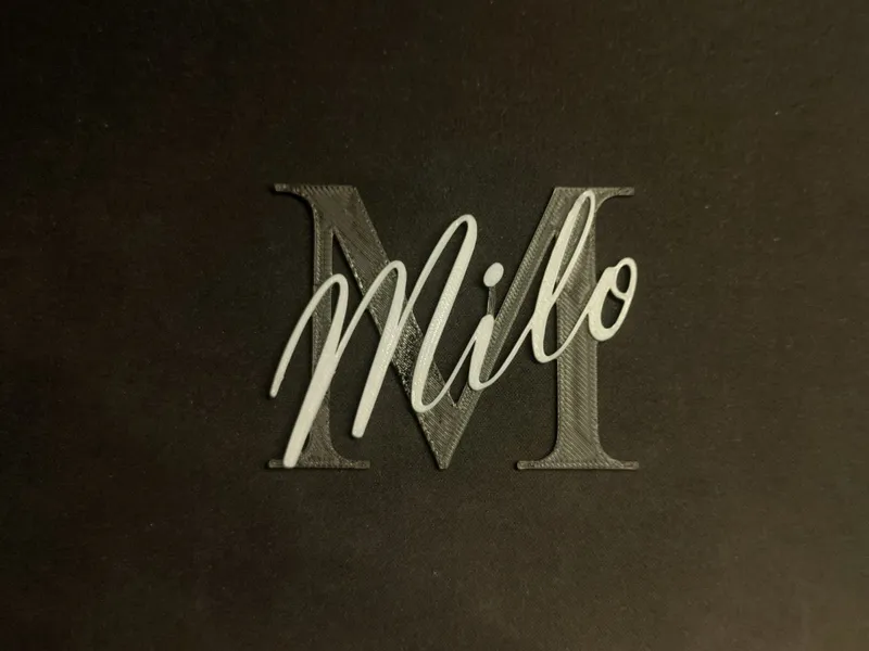 Door Name, Door Sign "Milo" – 2-Color, 6mm Thick