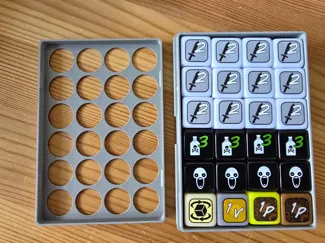24 / 48 dice (16mm) box&card tray - Too many bones