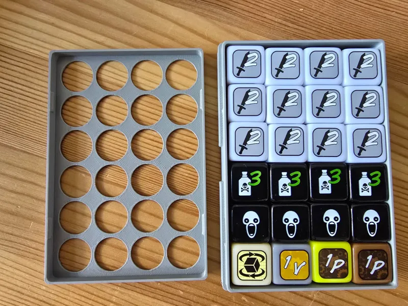 24 / 48 dice (16mm) box&card tray - Too many bones