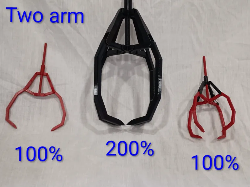 100% 3d printed strong Mechanical claw
