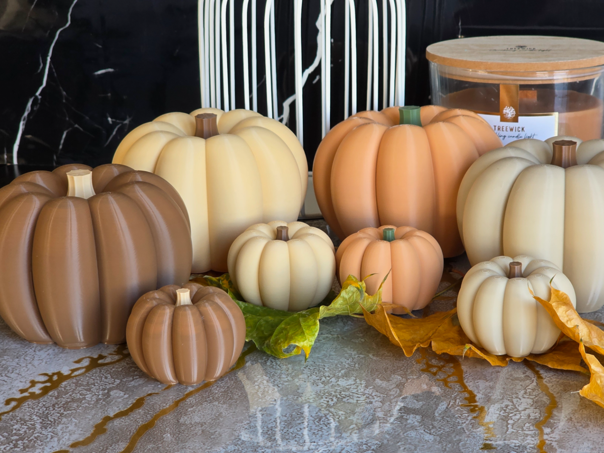 Modern Ribbed Pumpkin - The Autumn Decor