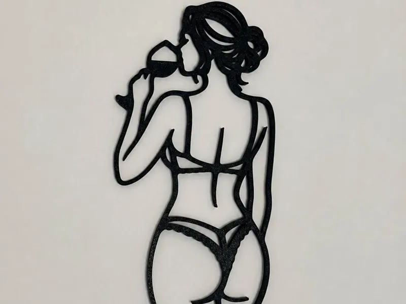 Donna in Line Art da Parete 