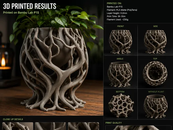 Mug-vase motif arbre