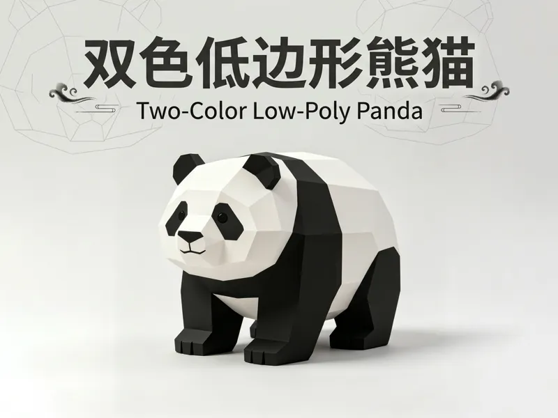 双色低边形熊猫