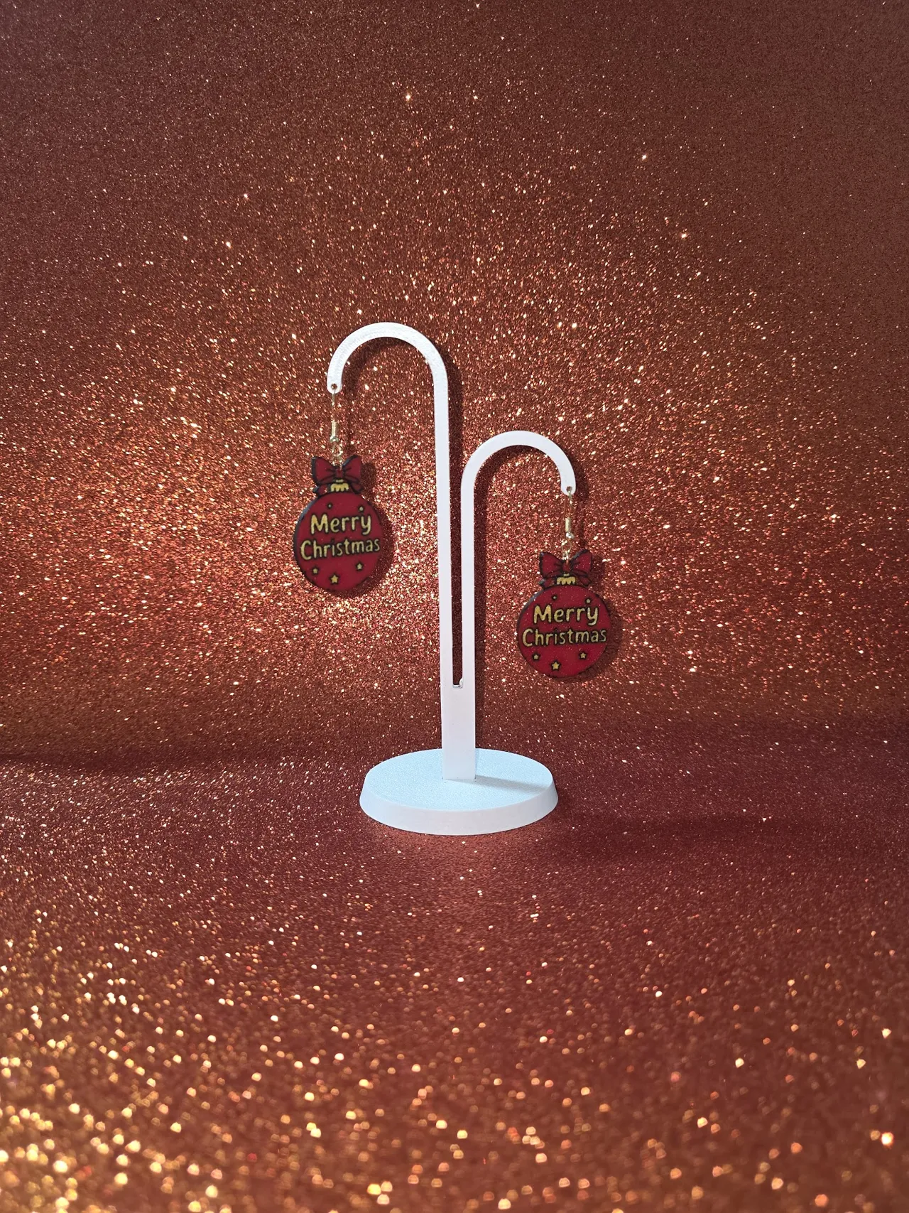 Merry stellar Christmas earrings view 3