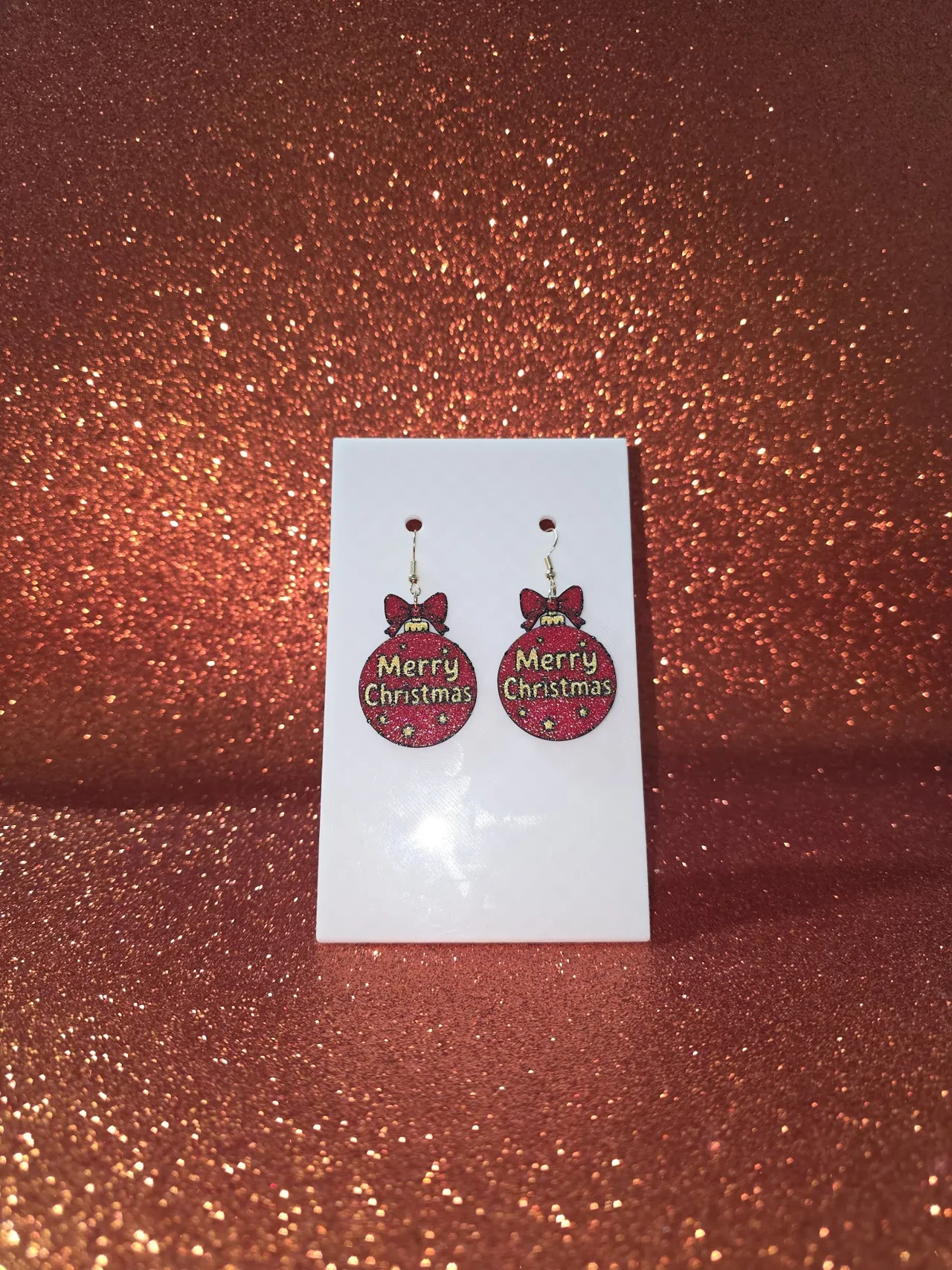 Merry stellar Christmas earrings view 2