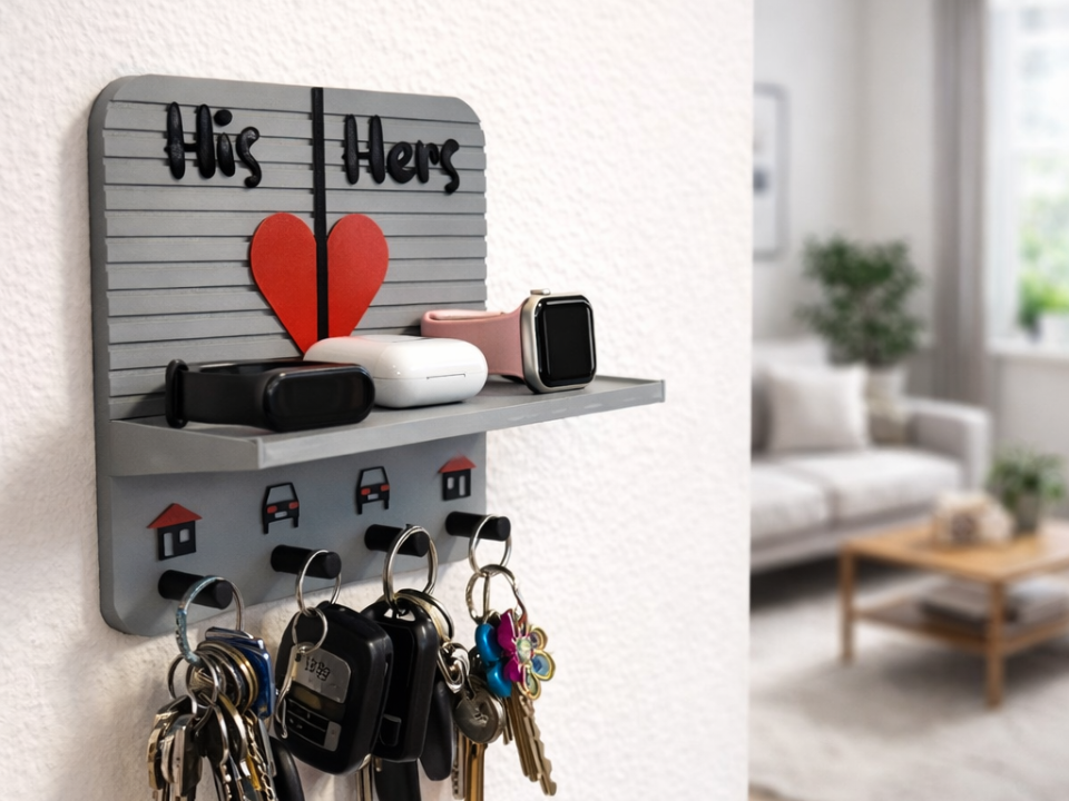 Entryway Organizer & Key Hanger (His / Hers)